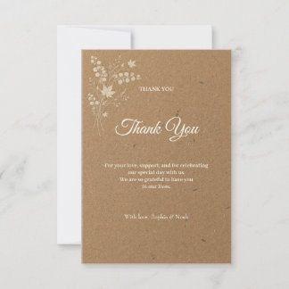 Lunaria Kraft Botanical Thank You Card