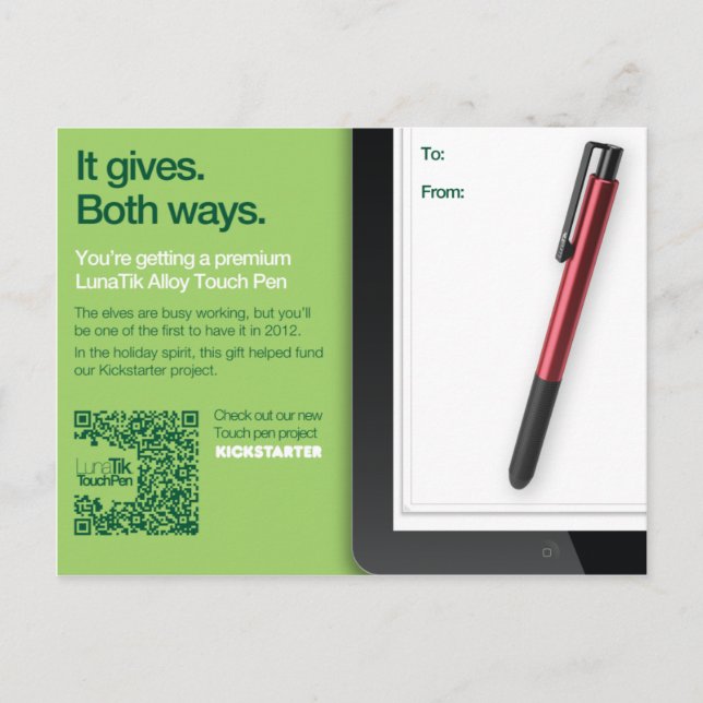 LunaTik Touch Pen Gift card - Alloy (Front)