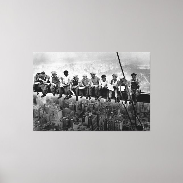 Lunch Atop A Skyscraper 1932 NYC Ironworkers Large Canvas Print (Front)