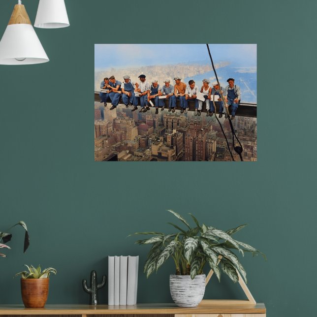 Lunch Atop A Skyscraper 1932 NYC Remastered Color Poster (Living Room 1)