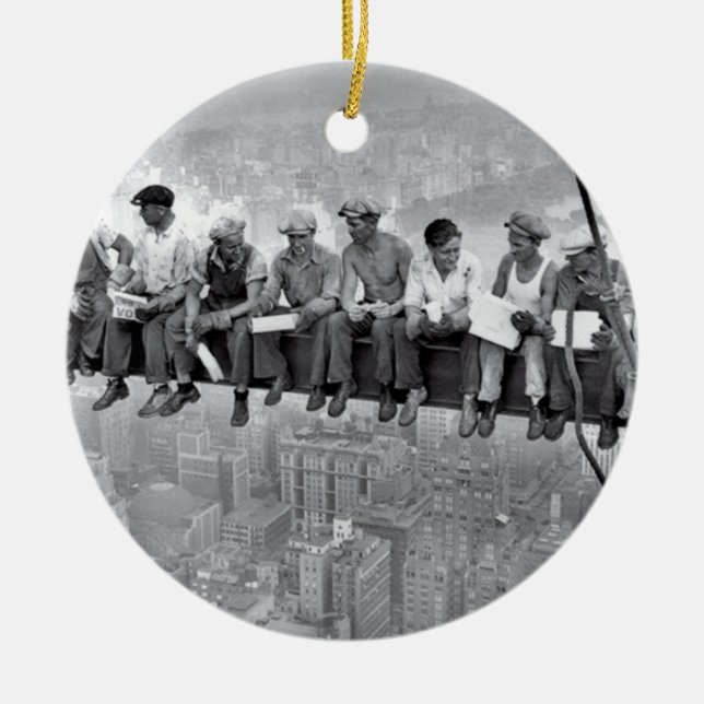 Lunch Atop A Skyscraper Ceramic Tree Decoration (Front)