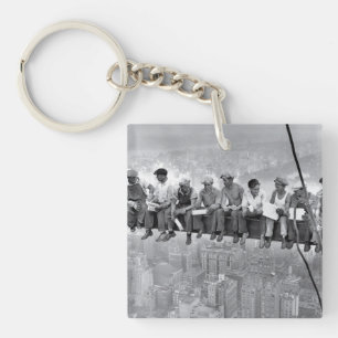 Lunch Atop A Skyscraper Key Ring