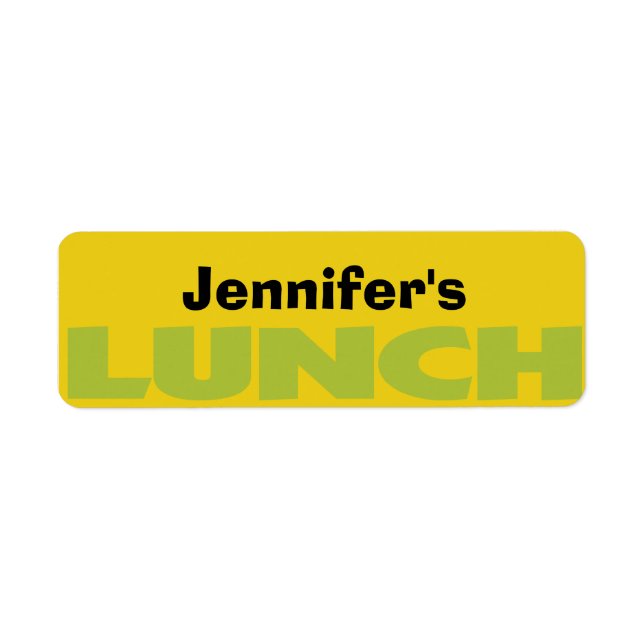 Lunch Bag ID personalised sticker (Front)