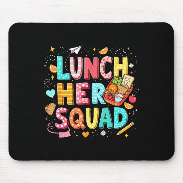 Lunch Hero Squad Preppy Back To School Lunch Lady  Mouse Pad (Front)