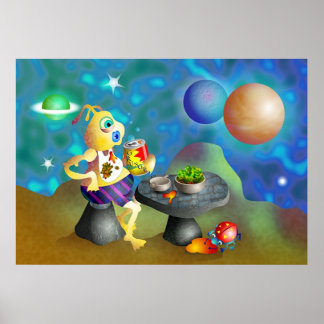 Lunch in Space Poster