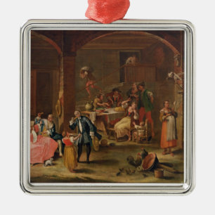 Lunch in the Country (oil on canvas) Metal Tree Decoration