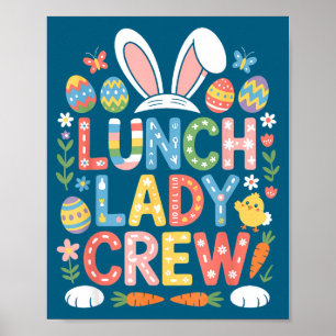 Lunch Ladies Crew Easter Cafeteria Bunny Ear And E Poster
