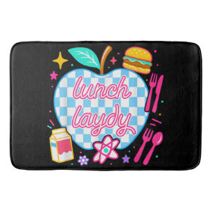 Lunch Lady Back to School Chequered First Day Bath Mat