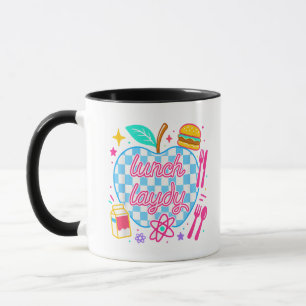 Lunch Lady Back to School Chequered First Day Mug