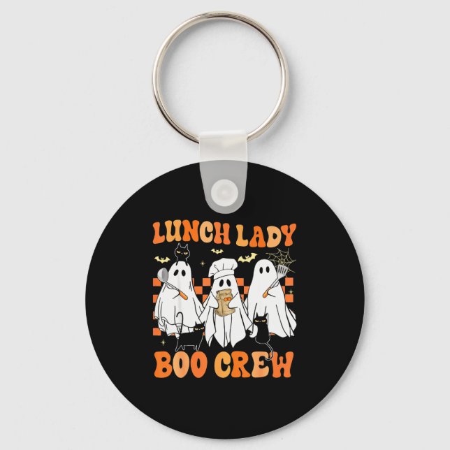 Lunch Lady Boo Crew Ghost Chef Funny Cafeteria Wor Key Ring (Front)