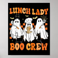 Lunch Lady Boo Crew Ghost Chef Funny Cafeteria Wor