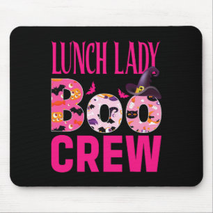 Lunch Lady Boo Crew Pumpkin Breast Cancer Hallowee Mouse Pad