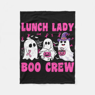 Lunch Lady Boo Crew Pumpkin Halloween Breast Cance Fleece Blanket