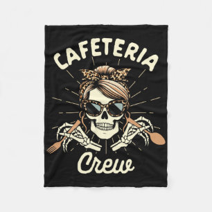 Lunch Lady Cafeteria Worker Squad Skeleton Cafeter Fleece Blanket