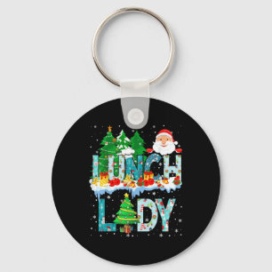Lunch Lady Christmas Tree Santa Matching Xmas Fami Key Ring