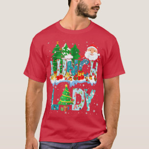 Lunch Lady Christmas Tree Santa Matching Xmas Fami T-Shirt