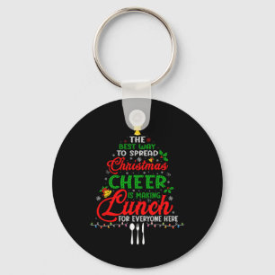 Lunch Lady Christmas Xmas School Cafeteria Lunch L Key Ring