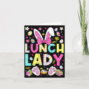 Lunch lady crew funny bunny cafeteria family easte card