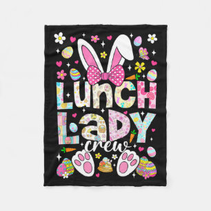 Lunch Lady Crew Funny Bunny Cafeteria Family Easte Fleece Blanket