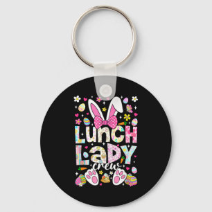 Lunch Lady Crew Funny Bunny Cafeteria Family Easte Key Ring