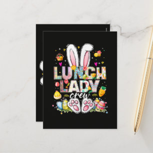Lunch Lady Crew Funny Bunny Holiday Postcard