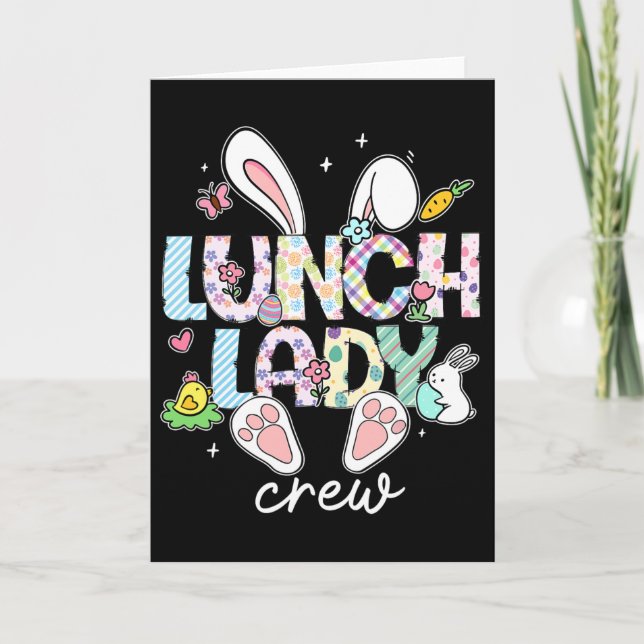 Lunch Lady Crew Funny Lunch Lady Cafeteria Easter  Card (Front)