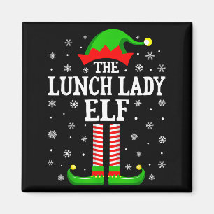Lunch Lady Elf Funny Christmas Family Matching  Magnet