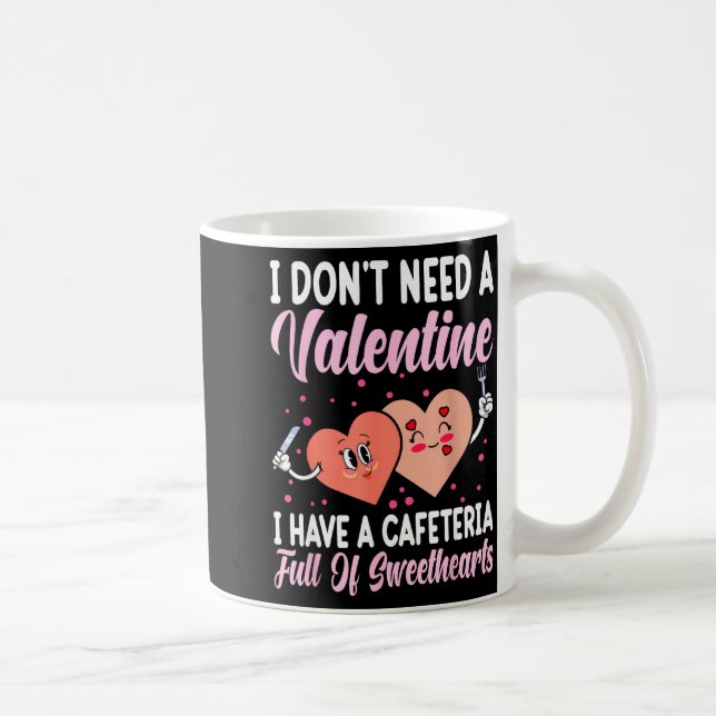 Lunch Lady Gift Co. Funny Valentine's Day - Black  Coffee Mug (Right)