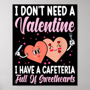 Lunch Lady Gift Co. Funny Valentine's Day - Black  Poster