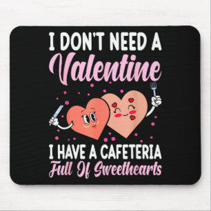 Lunch Lady Gift Co. Funny Valentines Day - Black U Mouse Pad