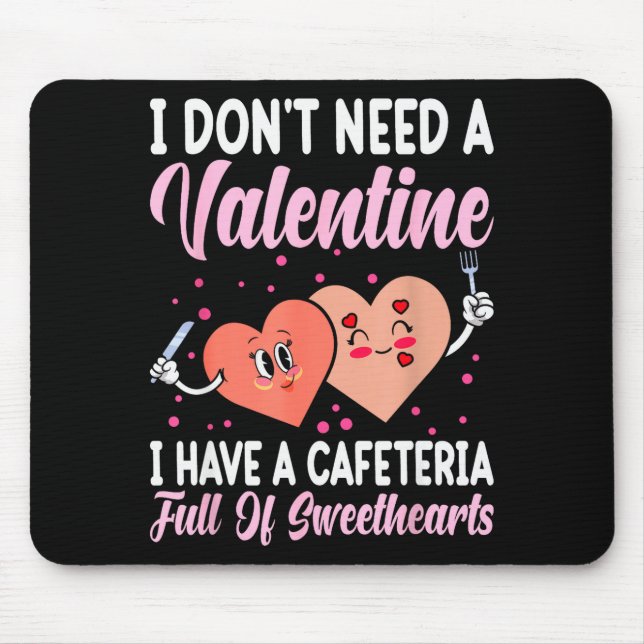 Lunch Lady Gift Co. Funny Valentines Day - Black U Mouse Pad (Front)