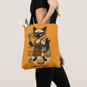 Lunch Lady in the Kitchen for Cat Lovers Tote Bag