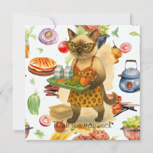 Lunch Lady is serving food  Thank You Card