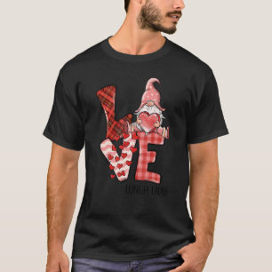 Lunch Lady Love Gnome Cute Valentine's Day Cafeter T-Shirt