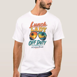 Lunch Lady Off Duty Summer Break Retro Sunset T-Shirt