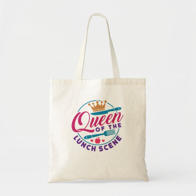 Lunch Lady Queen of the Lunch Scene Tote Bag (Front)
