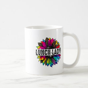 Lunch Lady Sunflower Leopard Tie Dye Ck To School Coffee Mug