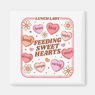 Lunch Lady Valentines Day Retro Cute Cafeteria Swe Magnet