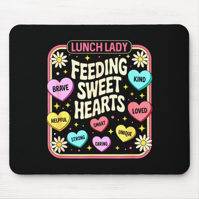 Lunch lady valentines retro cute cafeteriaLunch la Mouse Pad (Front)
