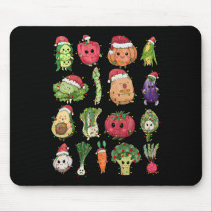 Lunch Lady Vegetable Food Christmas Tree Fun Xmas  Mouse Pad