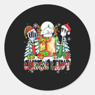 Lunch Lady Xmas Colorful Cosplay Santa Reindeer El Classic Round Sticker