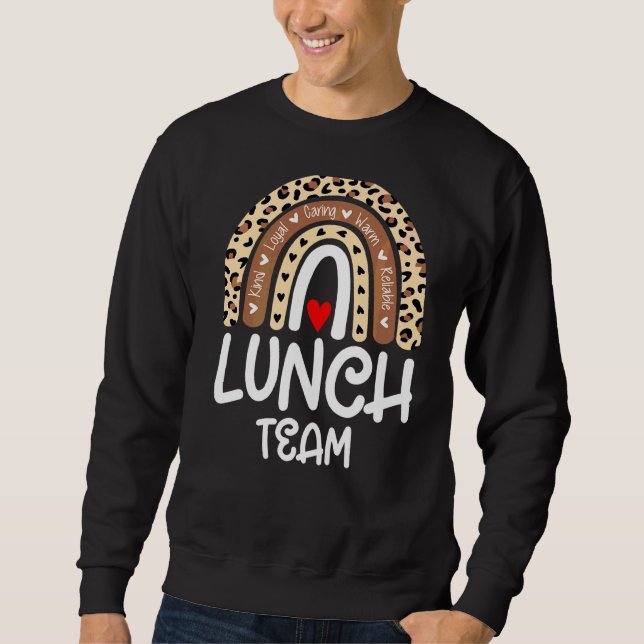 Lunch Team Group Leopard Matching School Spirit Da Sweatshirt (Front)