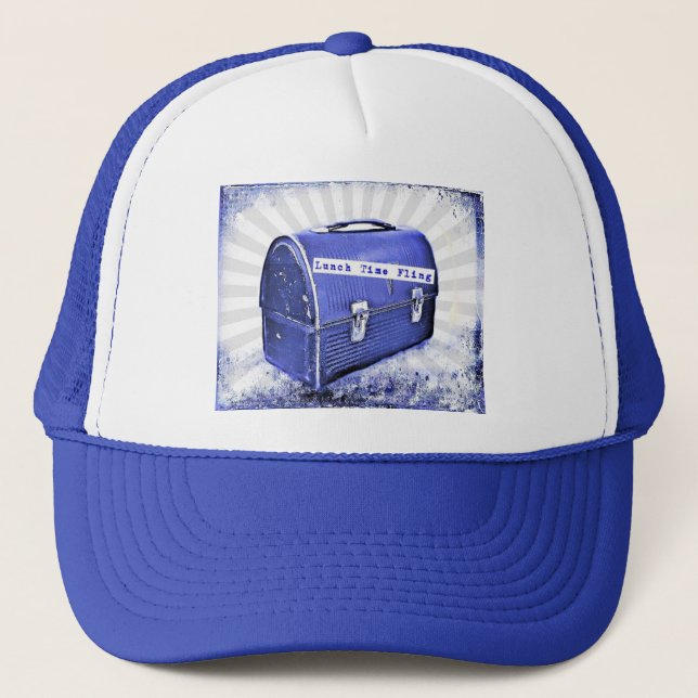 Lunch Time Fling Blues Trucker Hat (Front)