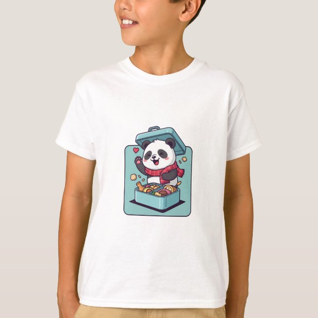 Lunchbox Panda Snack Kids T-Shirt (Front)
