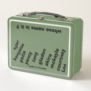 LUNCHBOX w/ Unisex Names /ZAZZLE MMETROPOLIM     