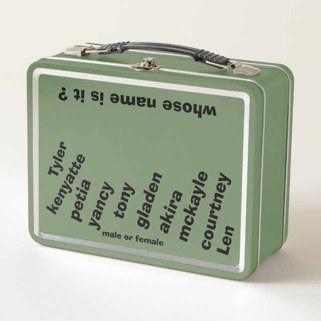 LUNCHBOX w/ Unisex Names /ZAZZLE MMETROPOLIM      (Front)