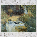 Luncheon by Claude Monet, Vintage Impressionism Jigsaw Puzzle<br><div class="desc">The Luncheon (1876) by Claude Monet is a vintage impressionism fine art nature painting featuring a spring season picnic lunch in the garden with afternoon tea. A child is playing quietly on the ground with toys. About the artist: Claude Monet (1840-1926) was a founder of the French impressionist painting movement...</div>