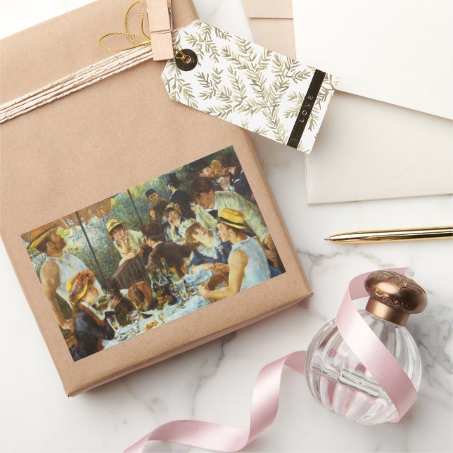 Luncheon of the Boating Party by Pierre Renoir Rectangular Sticker (Gifting)