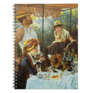 Luncheon of the Boating Party by Pierre Renoir Spiral Notebook
