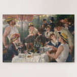 Luncheon of the Boating Party Renoir Painting Art Jigsaw Puzzle<br><div class="desc">Custom, personalized, family kids vintage art lovers 1000 pieces jigsaw puzzle, featuring a beautiful masterpiece vintage painting, oil on canvas, by Pierre-Auguste Renoir, featuring a relaxed boating party engrossed in conversations during a luncheon, and your note / greetings in an elegant faux gold typography script. Made of sturdy cardboard and...</div>